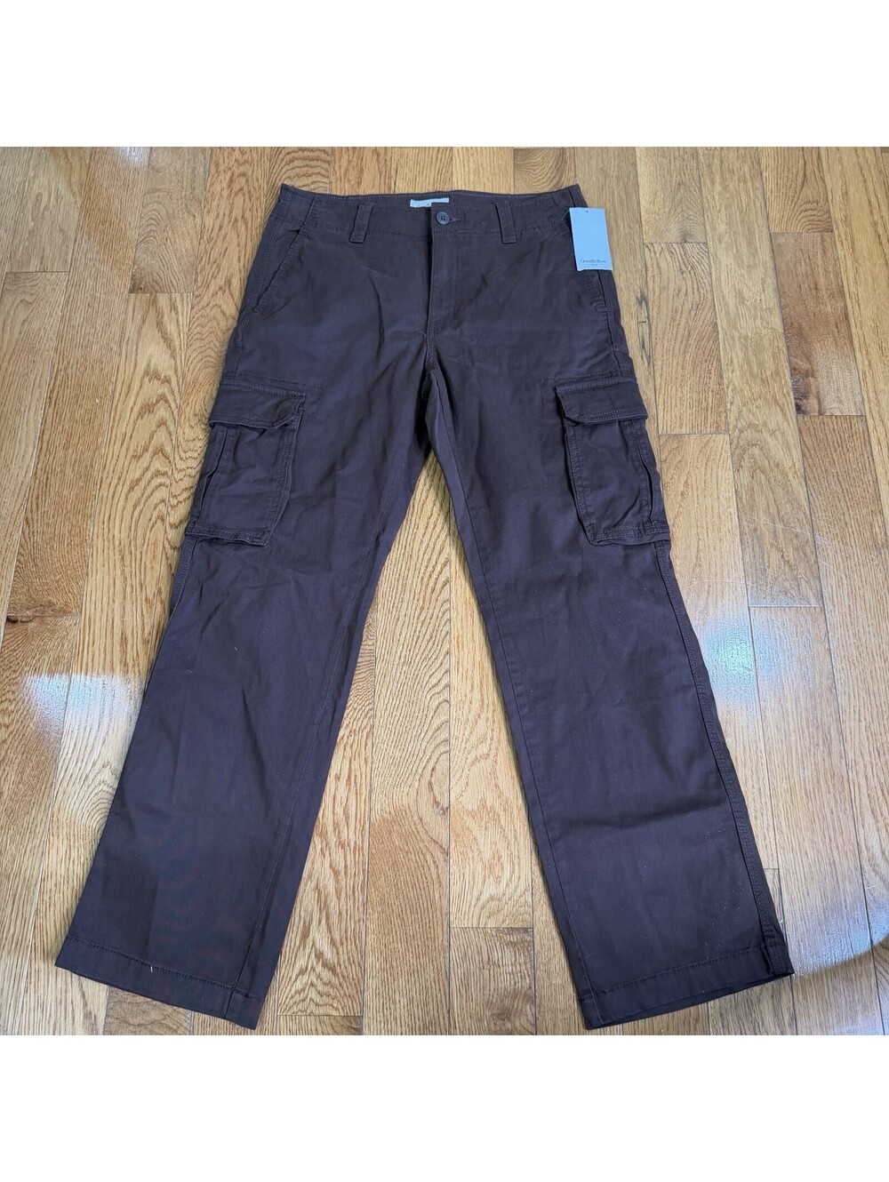 Faded Glory Brown Cargo Pants Men’s 30x30 Straight Fit Cotton Stretch NWT